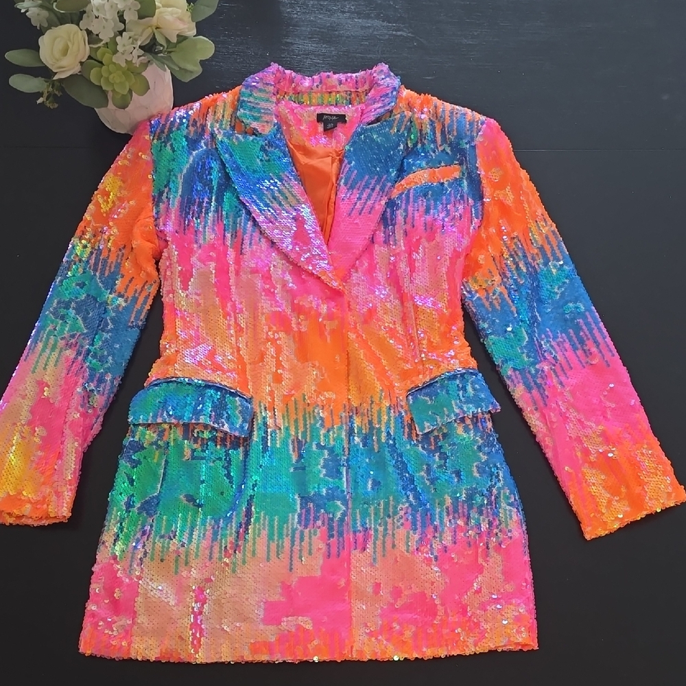 Nasty Gal Vibrant Sequin Blazer